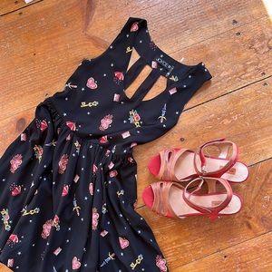 Black tattoo pattern mini dress